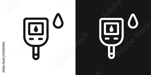 Glucometer vector icon. Blood glucose meter, medical device sign