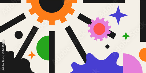 Modern geometric composition of various shapes. Illustration for design. Background in the trend chart.