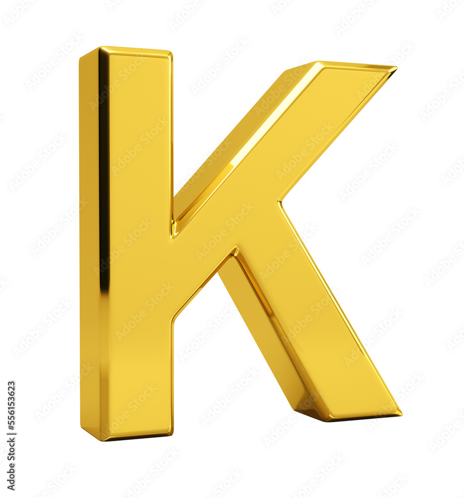 Letter K. 3d render Letter K. 3d render