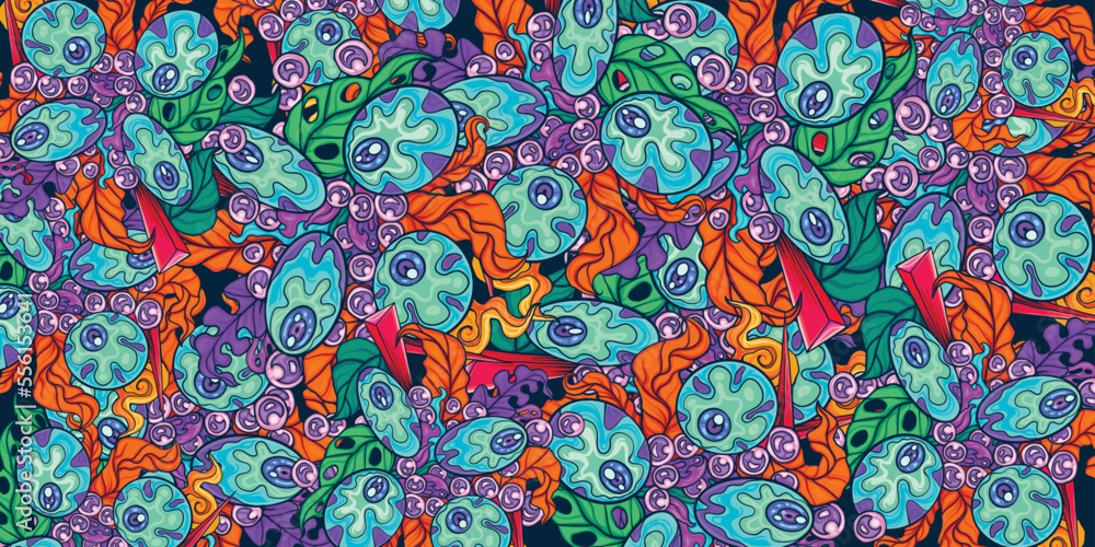 Plant monster eyes and needles Red Abstract Suitable For Patterns On Fabrics Plant monster eyes and needles Red Abstract Suitable For Patterns On Fabrics