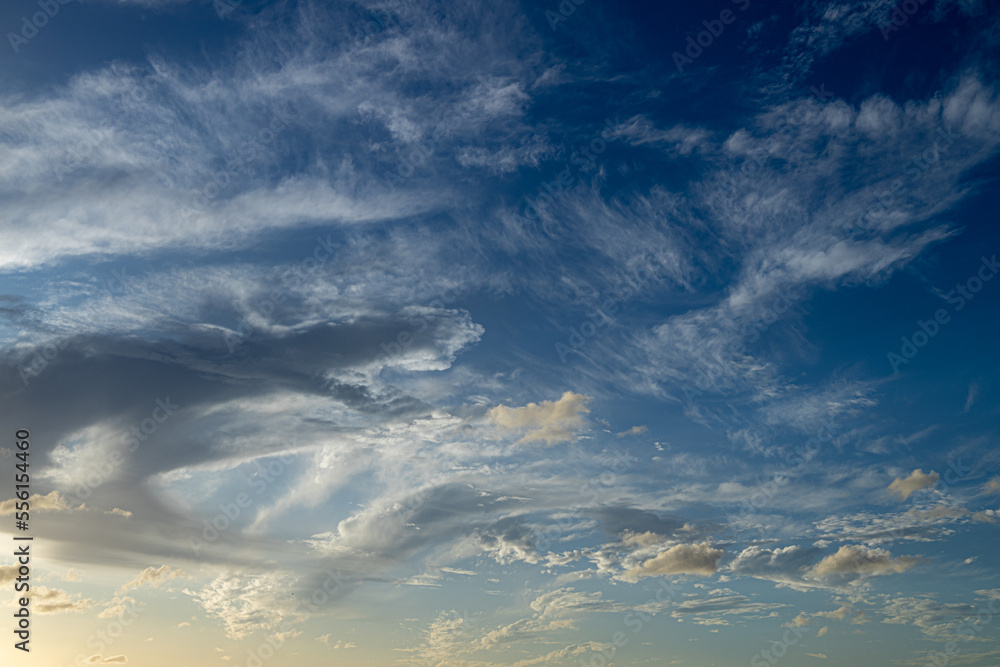 Fuzzy soft dawn clouds. Pastel colors in the sky. Fuzzy soft dawn clouds. Pastel colors in the sky.