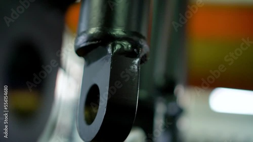 Painted hydraulic cylinders are prepared for packaging