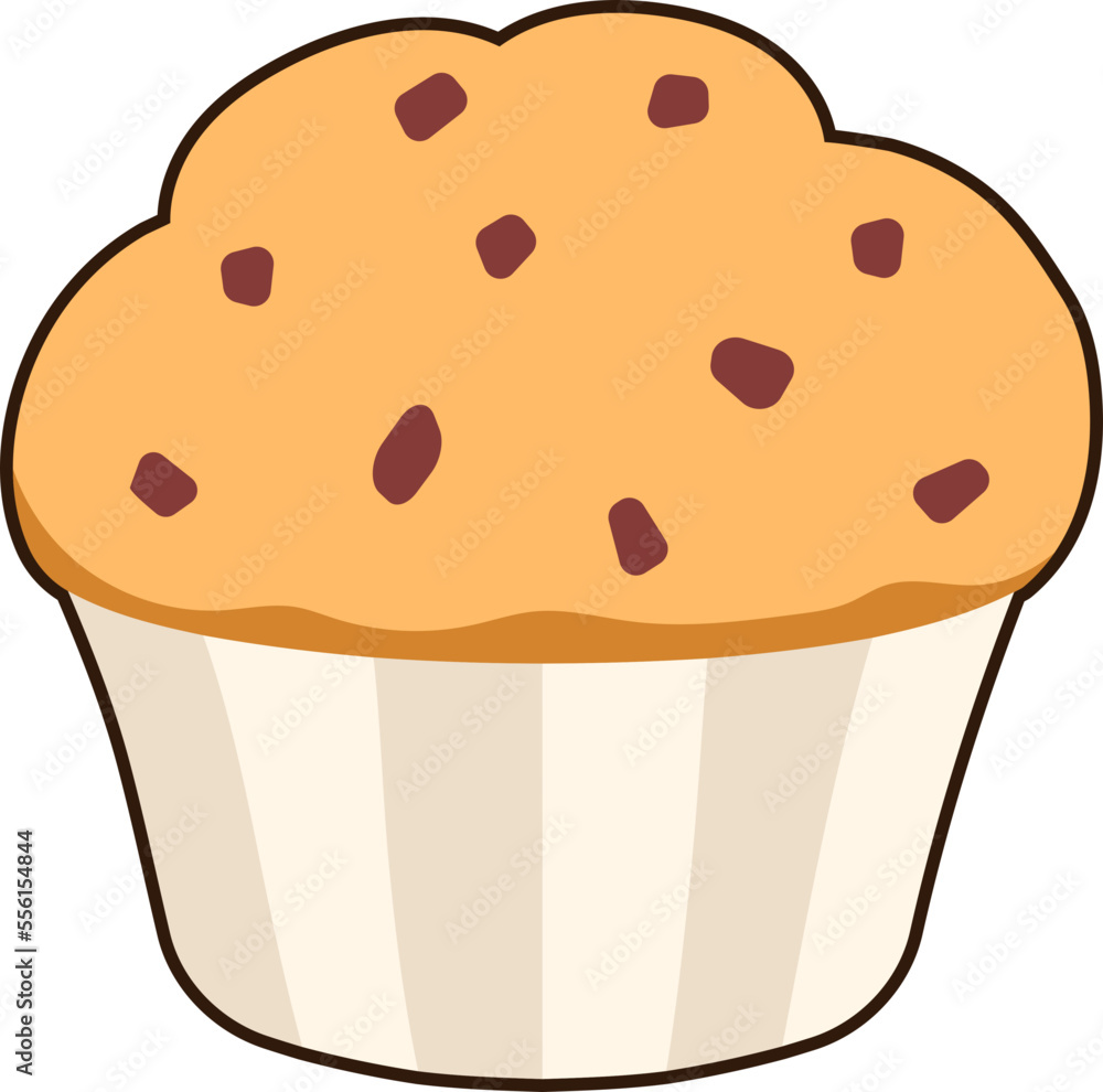 Muffin Chocolate chip Dessert Icon Element illustration Flat Sticker Black Style Muffin Chocolate chip Dessert Icon Element illustration Flat Sticker Black Style