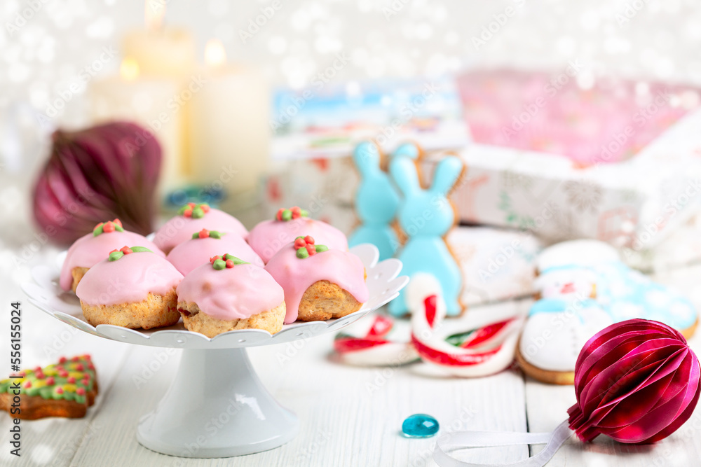 Christmas mini stollen and gingerbread cookies. Christmas mini stollen and gingerbread cookies.