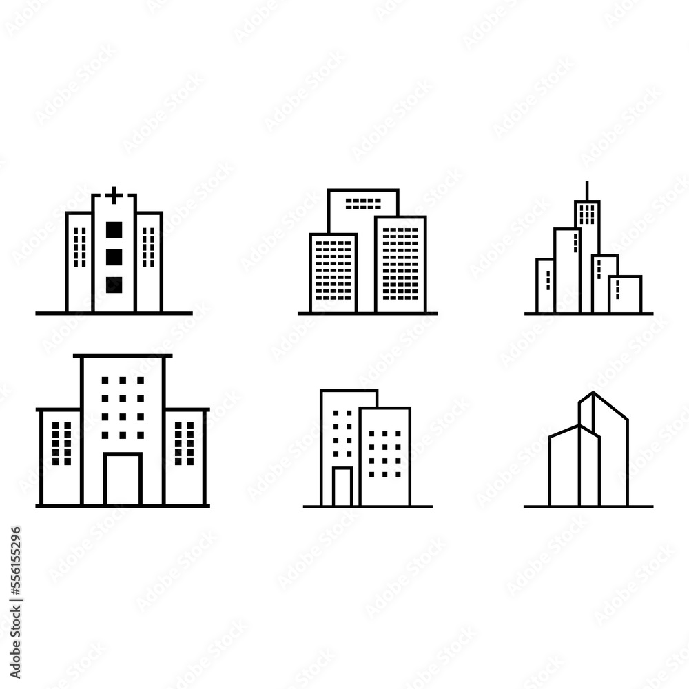 Building line icon set, Architecture concept. It can be used for topics like office, city, real estate