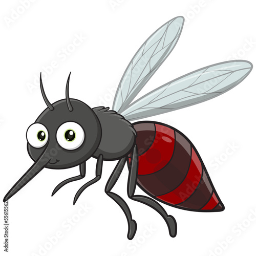 vector illustration of cute mosquito cartoon