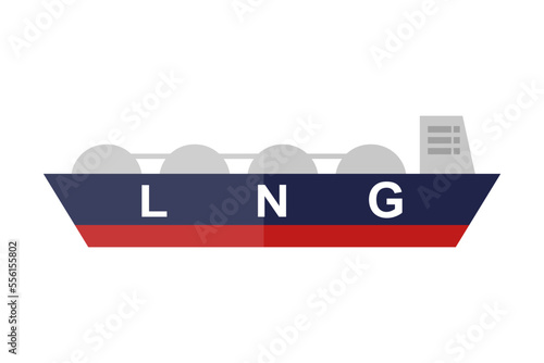 LNG tanker. LNG carrier. Liquefied natural gas carrier. Vector.