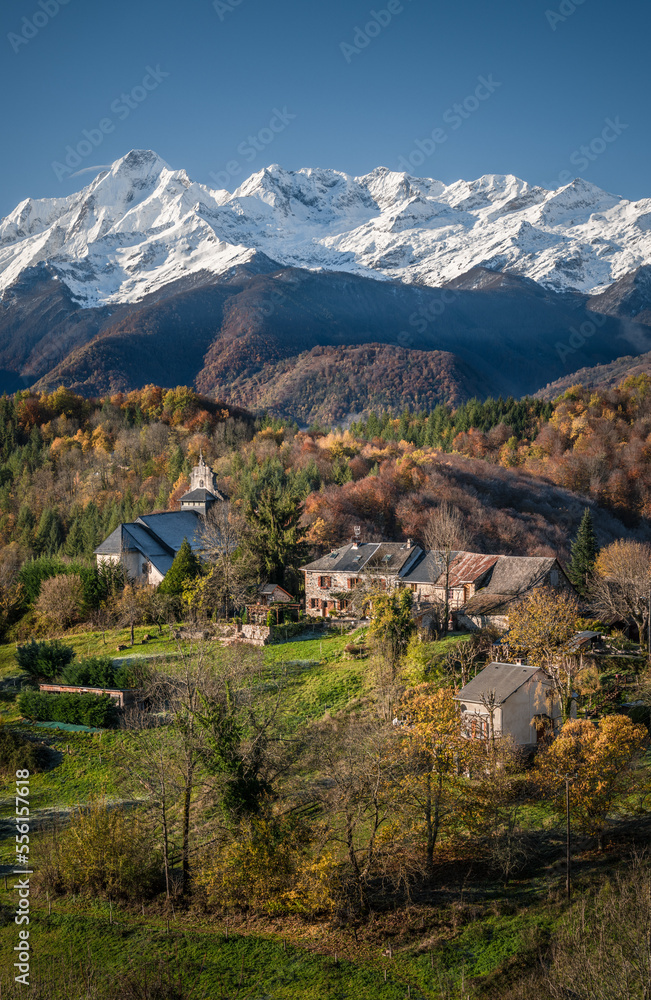 Mountain village in the Ariege Pyrenees in southwest France
