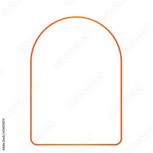 orange banner semi circle frame and topic