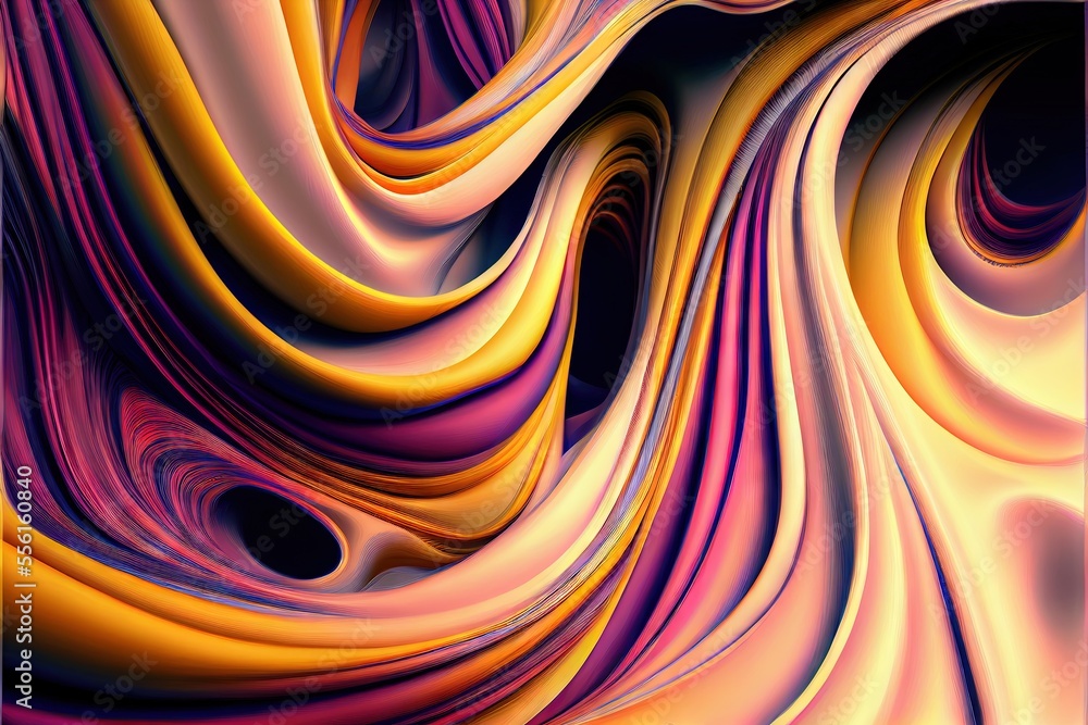 Fototapeta premium Abstract fractal background. AI generated art illustration. 