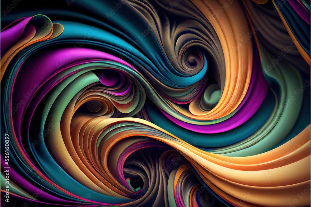 Obraz premium Abstract fractal background. AI generated art illustration.