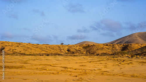 Virgin nature of Fuerteventura. Desert landscape of Spanish countryside  Canary Islands  Spain