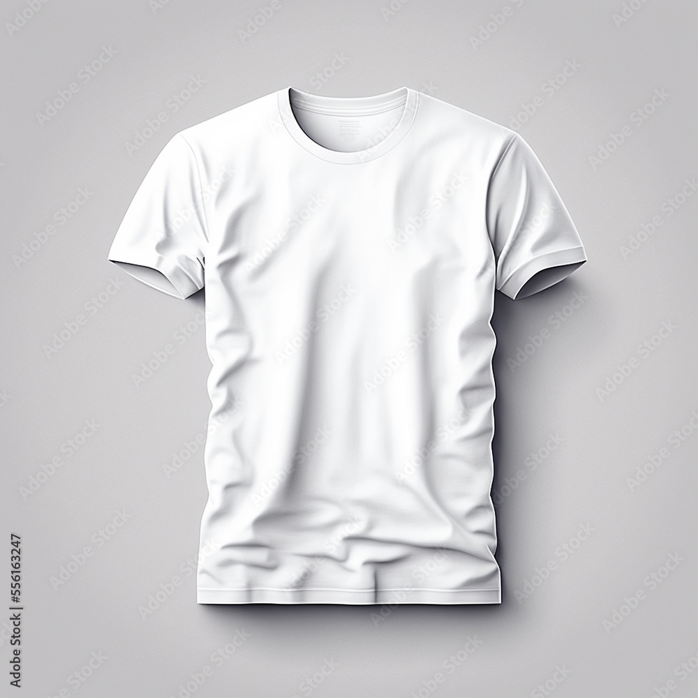 Blank t-shirt image for mockup, front view, isolated on white, plain t-shirt  mockup. Polo tee design presentation for print. Photos | Adobe Stock