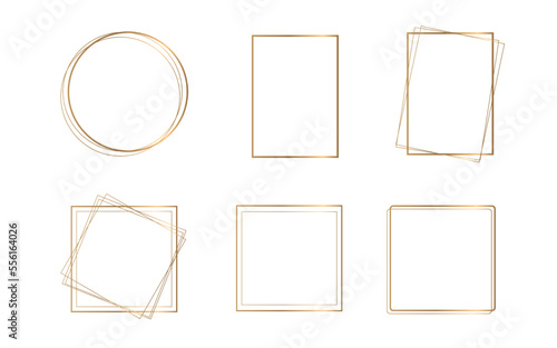 geometric golden square shape frames