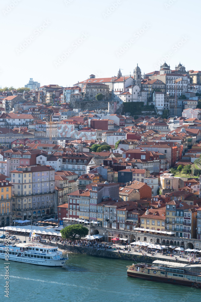 City of Porto on the hill above Douro river, Portugal