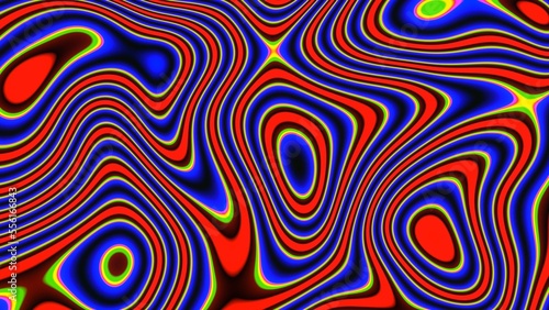 RGB Color Psychedelic Distorted Line Art Background