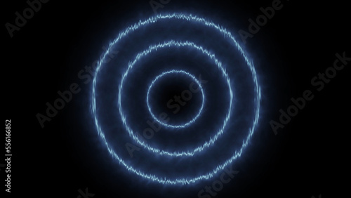 Light blue Tractor Beam Light Concentric Circles Overlay Background