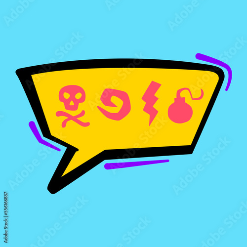 Illustration Speech bubble with expletive