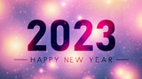 2023 sign on fogged glass with bokeh.