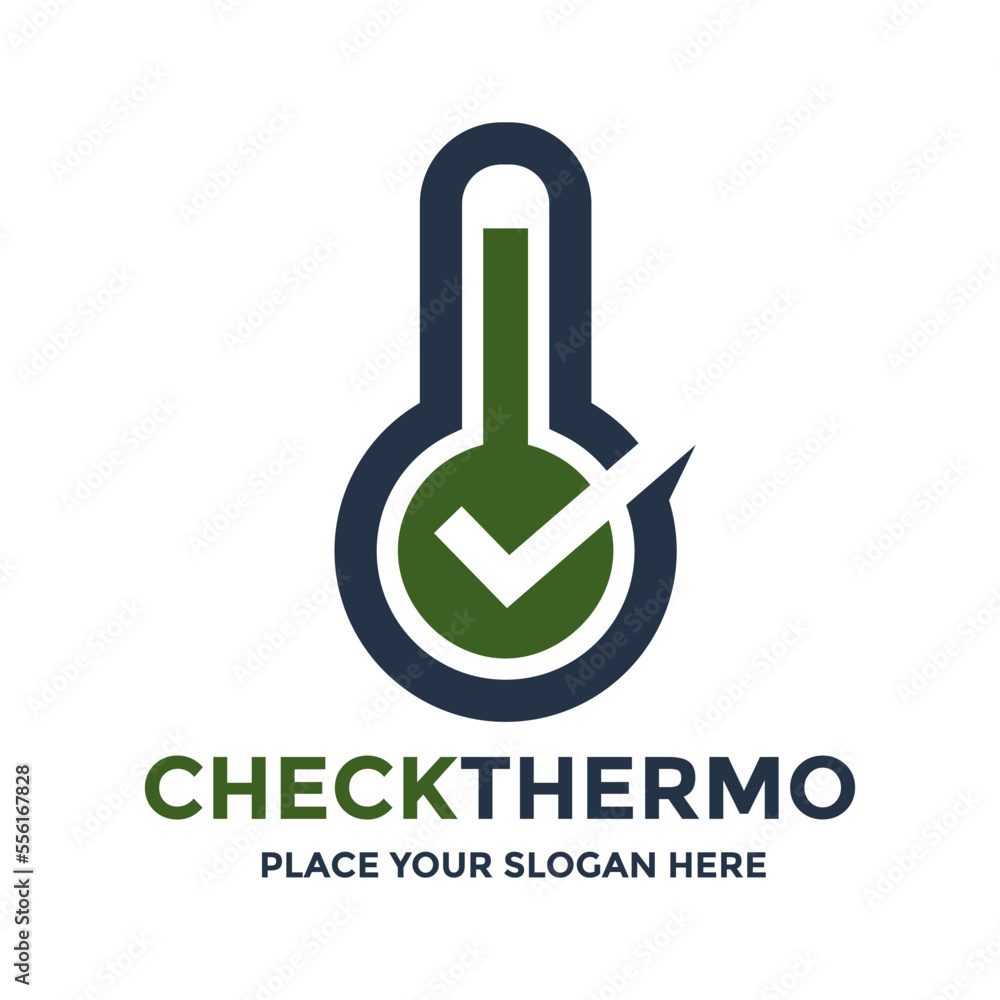 Thermometer checklist vector logo template. This design use medical symbol. Suitable for temperature. Thermometer checklist vector logo template. This design use medical symbol. Suitable for temperature.