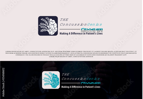 Concussion vector illustration logo design, the concussion program, concussion logo, brain logo.