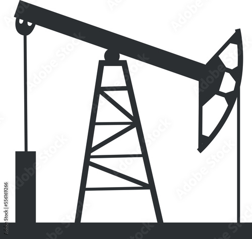 oil pump jack in a pump. vector oil rig icon. Oil extraction - oil rig - vector image on a white background