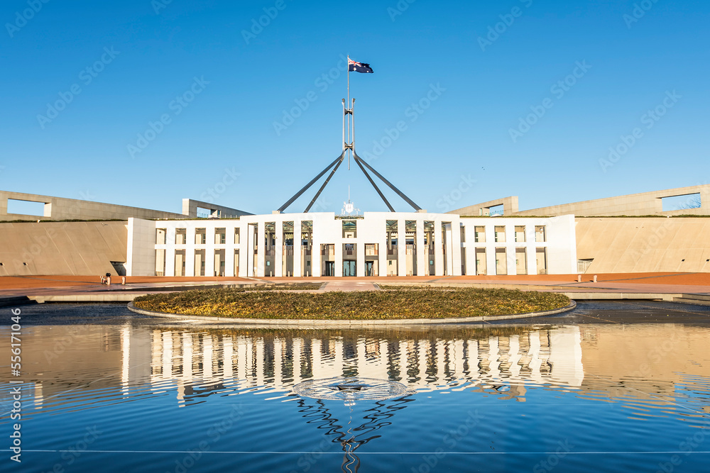 Stunning cityscape of the Parliament House Canberra, Australia - obrazy, fototapety, plakaty 