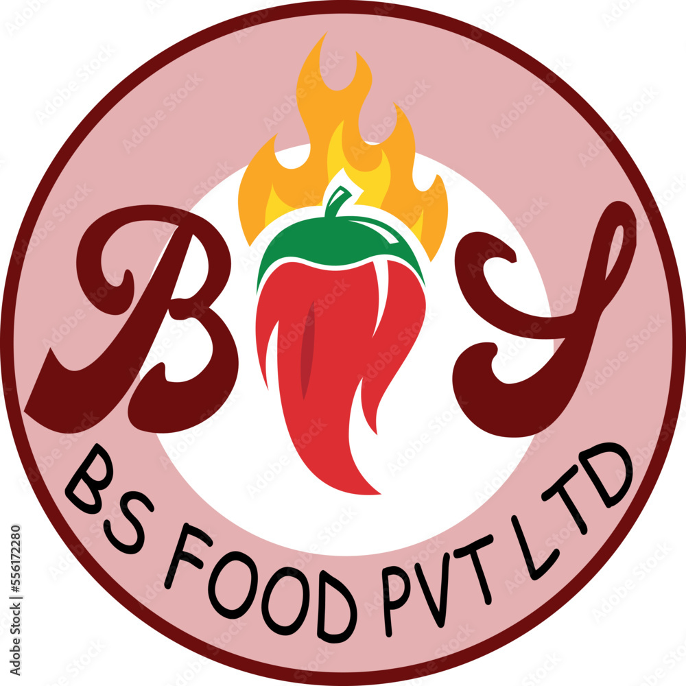 Vecteur Stock Chilli pepper logo food label or sticker. Concept for farmers  market, organic food, natural product design.Vector illustration. Chili  Pepper Spicy Restaurant Logo in White Isolated, Vector EPS 10 | Adobe