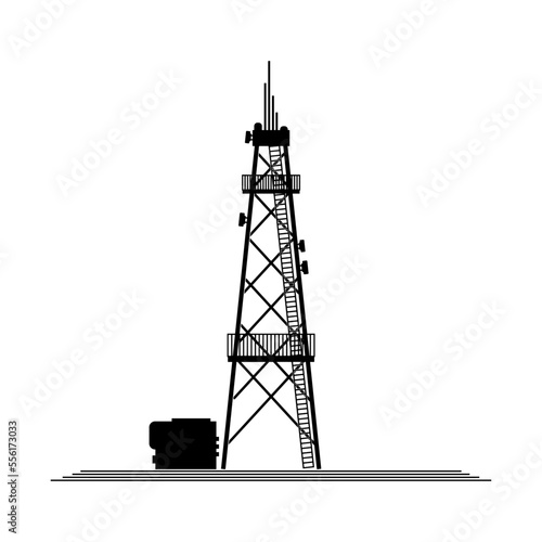 silhoette telecommunication signal tower