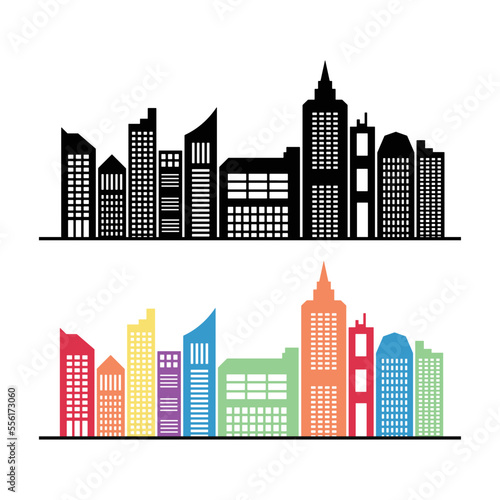 silhouette city skyline tower illustration