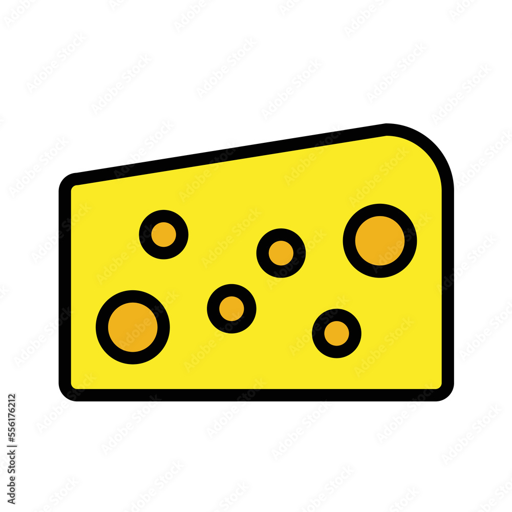 Cheese Wedge vector flat icon. Isolated wedge of yellow-orange cheese with holes sign symbol design. Cheese Wedge vector flat icon. Isolated wedge of yellow-orange cheese with holes sign symbol design.