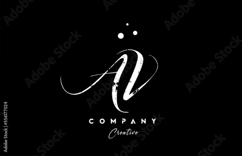 vintage AV alphabet letter logo icon combination design with dots. Creative hand written template for company