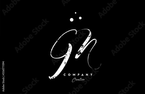 vintage GN alphabet letter logo icon combination design with dots. Creative hand written template for company