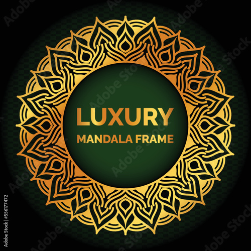 luxury golden mandala frame design photo