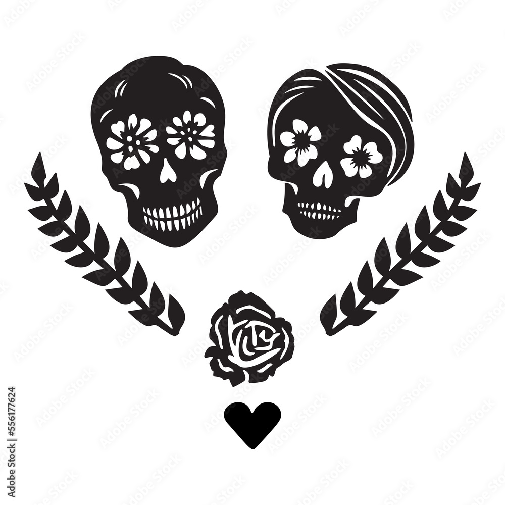 Skeleton Love Vector Human Skull Lovers Stock Vector Royalty Free  2152129151  Shutterstock