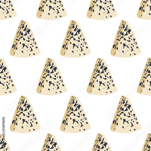 Seamless pattern with dorblu cheese, vector illustration