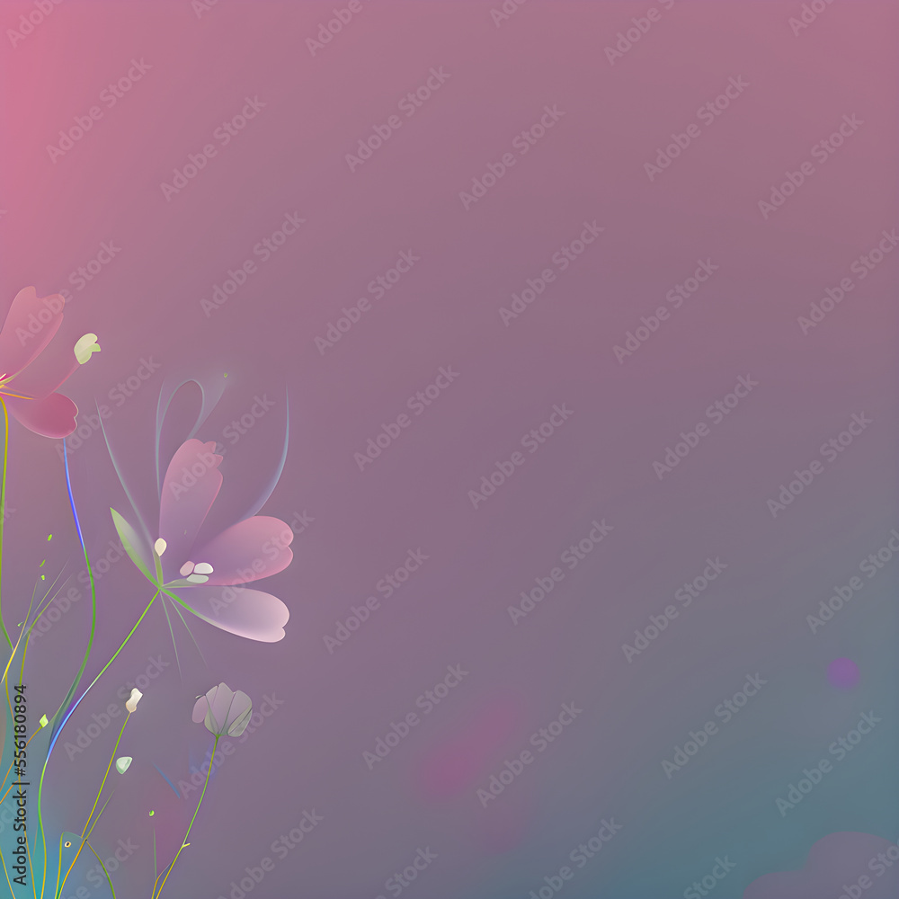 幻想的な花のアートイラスト, Generative, AI