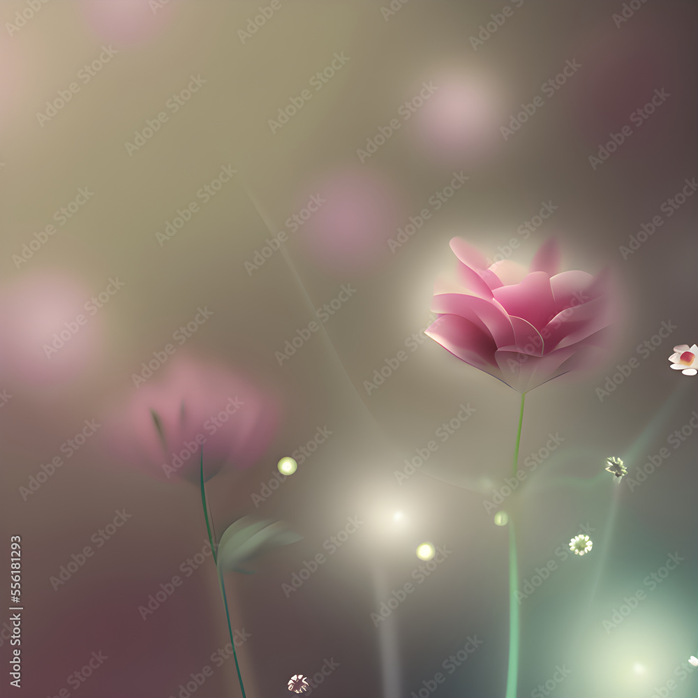 Fototapeta premium 芸術性あふれる抽象的な花のイメージ, Generative AI.