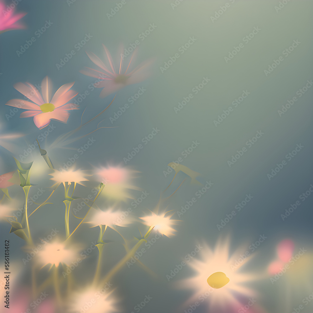 Obraz premium 芸術性あふれる抽象的な花のイメージ, Generative AI.