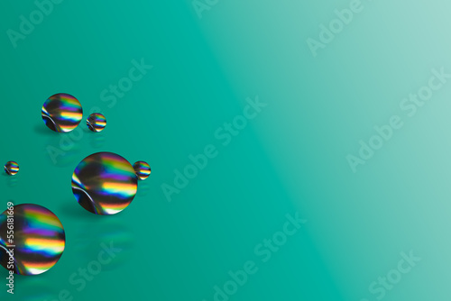 Holographic balls abstract background with copy space for text. High quality photo © deliris