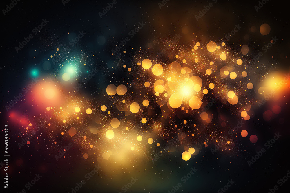 Fototapeta premium Starry backdrop with bokeh, glare, and brightness ( illustration). Generative AI