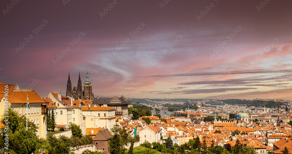 panorama city of Prague