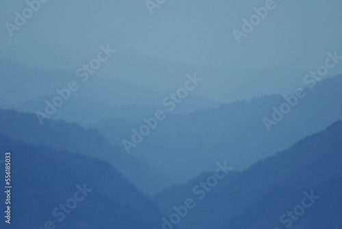 Landscape photo with beautiful gradation of mountains