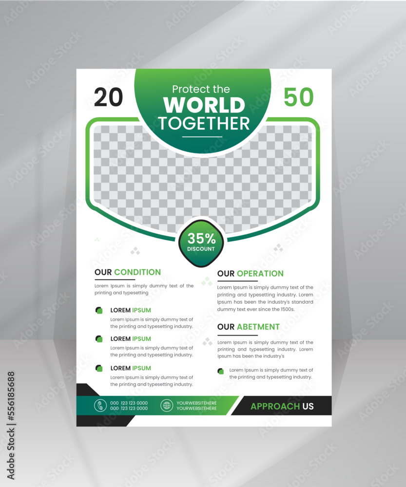 Obraz premium Protect World green World Flyer Nature template