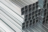 Metal C profile studs for drywall and ceiling construction, corrugated C shaped metal profiles stacked