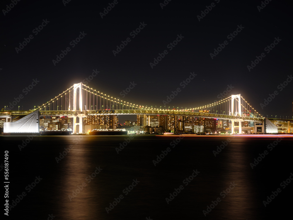 A beautiful city bridge at night, Tokyo, Japan, Dec 2022