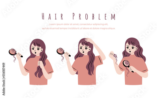 losing hair cartoon character illustration