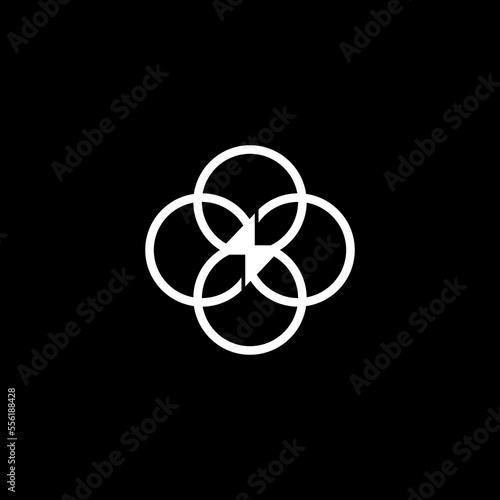 Circle logo lightning vector. logo ikigai and bolt or the art of living in the country of bamboo curtains. Japan photo