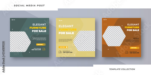Elegant furniture for sale social media post template