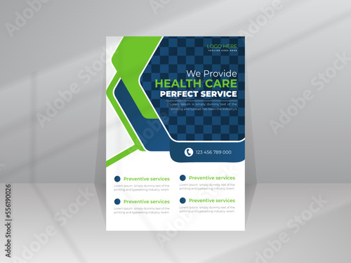 Medical Flyer Health Care poster design template with A4 size